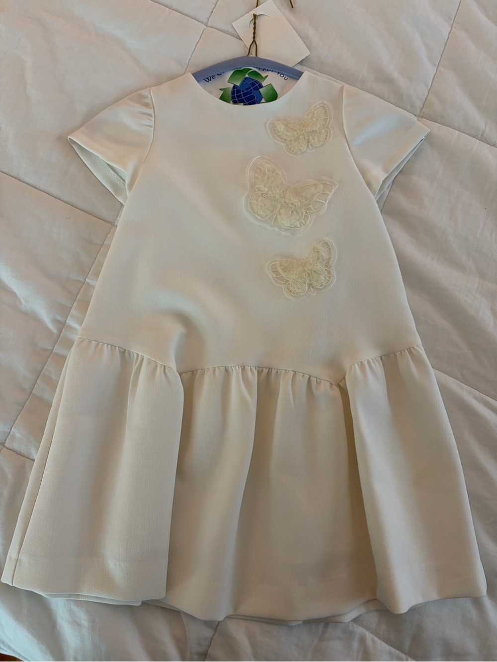 Zara Cream Butterfly Appliqué Formal Dress